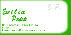 emilia papp business card