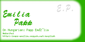 emilia papp business card